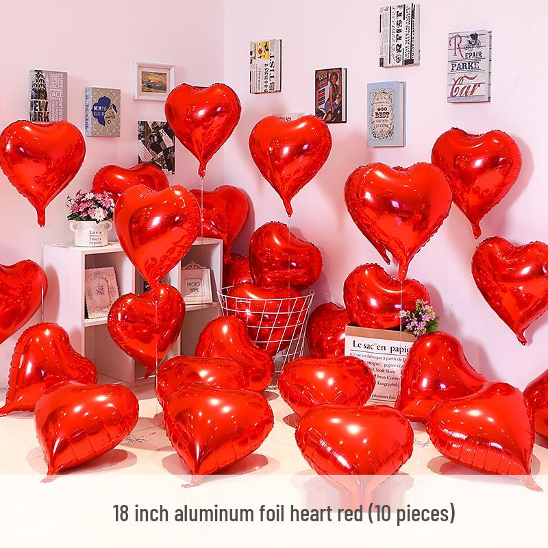 Heart-Shaped Foil Balloons for Birthday, Wedding, or Engagement Decor