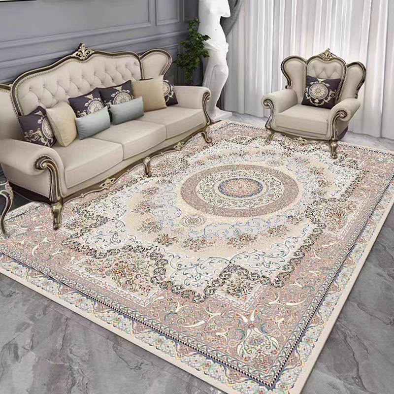 French retro Persian carpet door non-slip mat living room sofa tea table crystal velvet large carpet bedroom bed rug