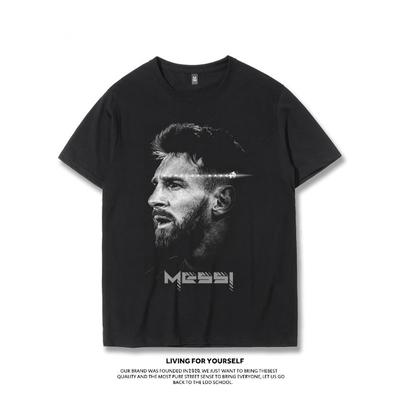 Messi Bedrucktes T-Shirt Fußballfan Gedenk Kurzarmtop