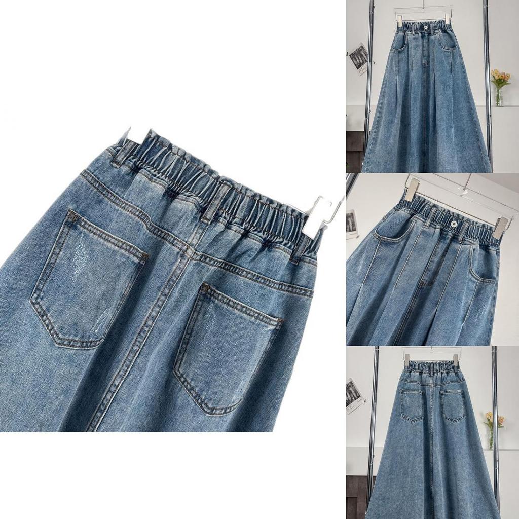 Denim A Line Skirt For Plus Size Women With Button Details For Fall 2025