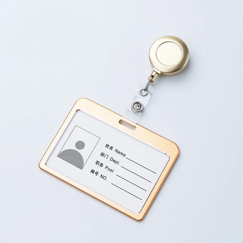 1pc Retractable Pull Badge Holders With Reel Clip Bus Credit Card Case Visit Door Identity Badge Cards Cover Credential Holder