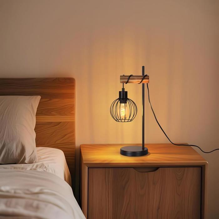 Lampe de table - NETTLIFE - Nettlife - E27 - Métal noir - Design industriel
