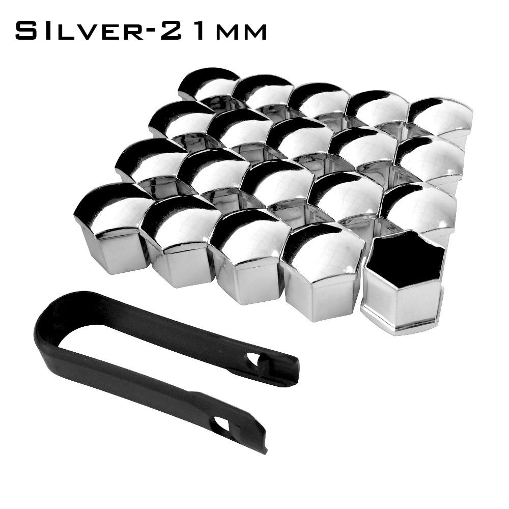 20Pcs Universal Anti-Rust 17 19 21mm Chrome Glossy ABS Auto Trim Tyre Wheel Nut Screw Bolt Protection Covers Cap Car Accessories Stem Caps1