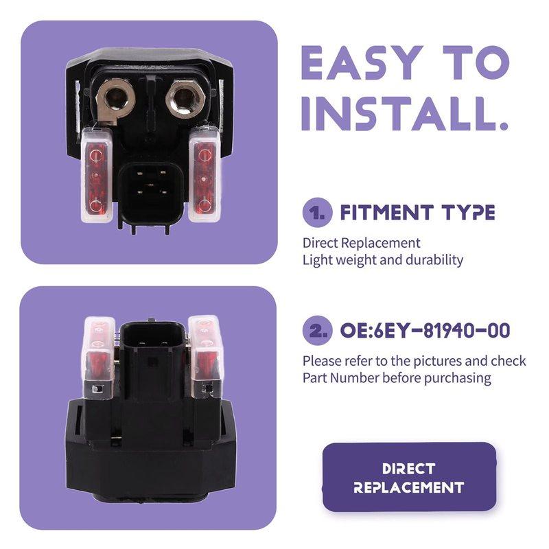 DT08 Starter Solenoid Relay 6EY-81940-00 for Yamaha Waverunner 4T 1050 EX VX Cruiser Outboard Engine