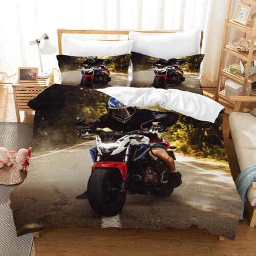 Motorbike Motocross 3D Printed Bedding Set 2/3PC Duvet Cover & Pillowcase(s)