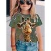 T-shirt da Ragazza Stampa 3D Animali Divertenti 2025 Moda Festival Top a Maniche Corte T-shirt Casual Abbigliamento da Ragazza