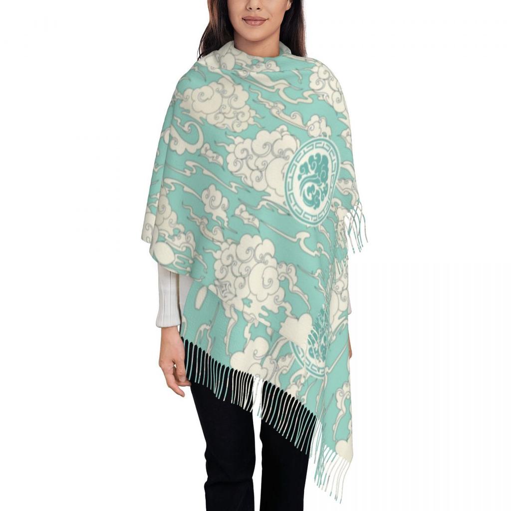 Custom Gusu Lan Sect The Untamed Tassel Scarf Women Soft Mo Dao Zu Shi Wei Wuxian Shawl Wrap Lady Winter Fall Scarves