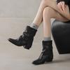 Women's Ankle Boots New Autumn 2026 Sexy Low-heel Short Boots High-quality Fashion Retro Pointed Toe Leather Botas Mujer Shoes