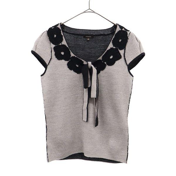 

TOCCA шерстяной Цветочный Вязаный с коротким рукавом XS Свитер с французским рукавом Женский Б/У