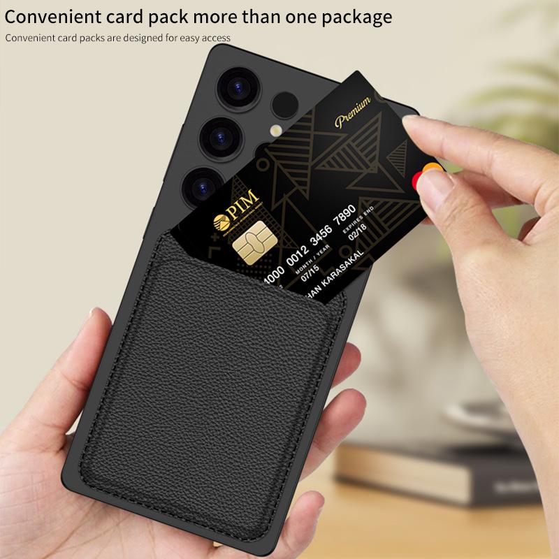 Card Holder with Magnetic Bracket for Samsung S25/S26 Series: Cross-Border Style Back Sticker Card Clip