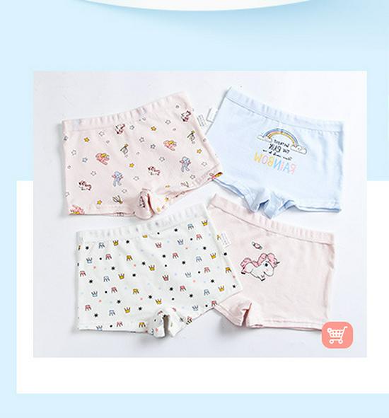 Set of Four Boys' Pure Cotton Boxer Briefs - Children's Shorts for Middle and Big Kids