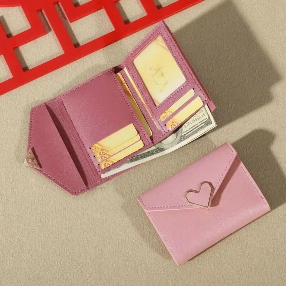 Solid Color Women's Wallet Pu Leather Student Purse Simple Lady Wallet  Card Holder