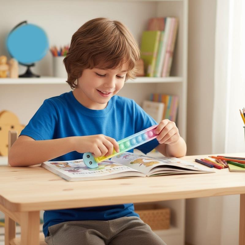 Silicone Press & Hold Ruler For Kids With Double Scale Measurement In Centimeters And Inches For Enhances Learning Gift