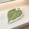Leaf-Shaped Coral Fleece Hanging Hand Towel for Kitchen & Bathroom Cleaning