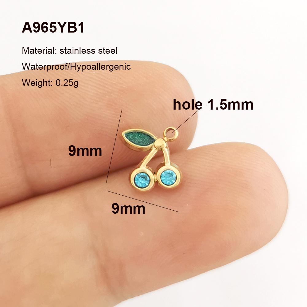 2pcs/lot Stainless Steel Pendant Charm Key Fish Lobster Flower Shell Conch Cherry Enamel Necklace Gold PVD
