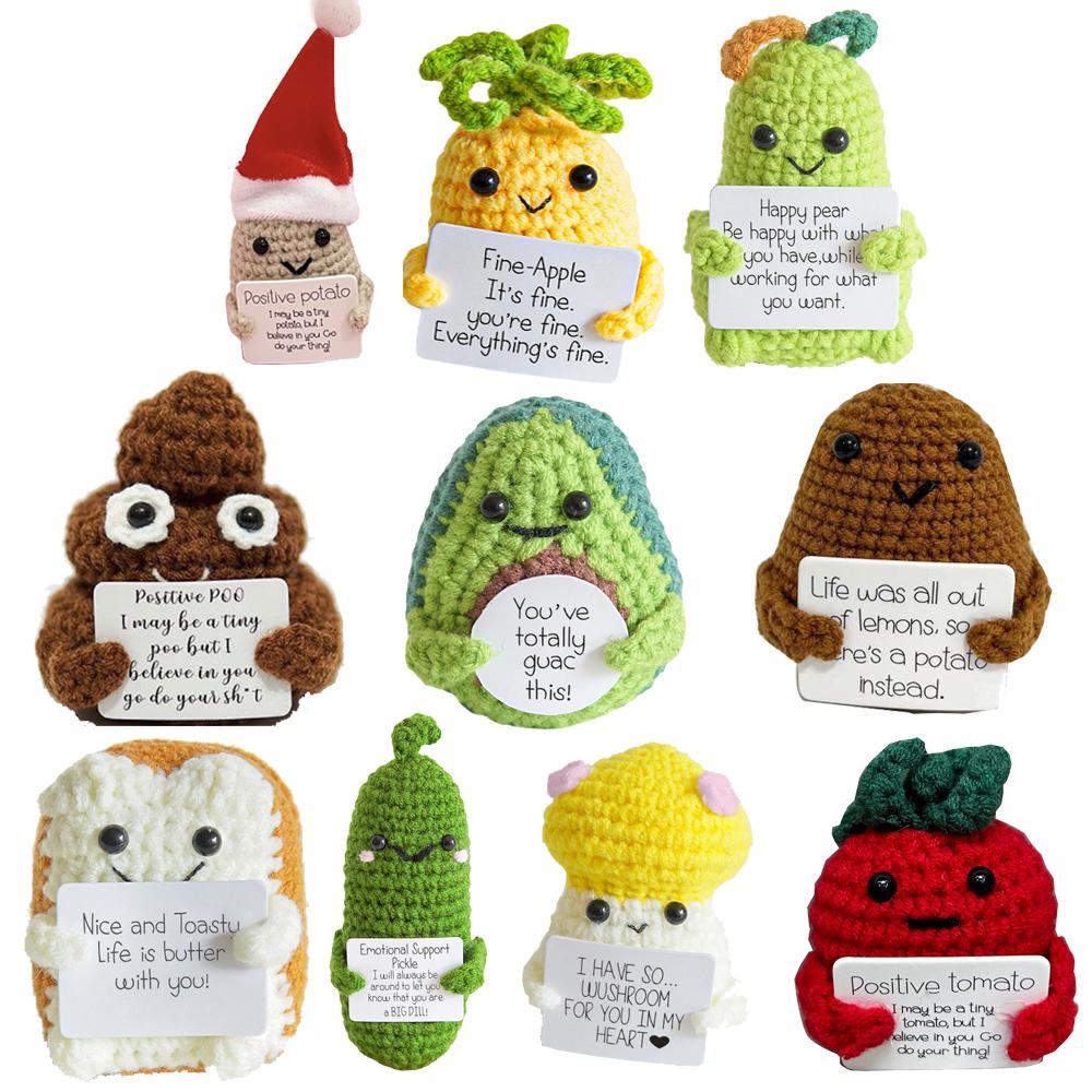 10PCS Positive Cute Potatoes Home Room Decor Mini Handmade Plush Ornament Knitting Wool Yarn Doll Birthday Gifts Room Decoration