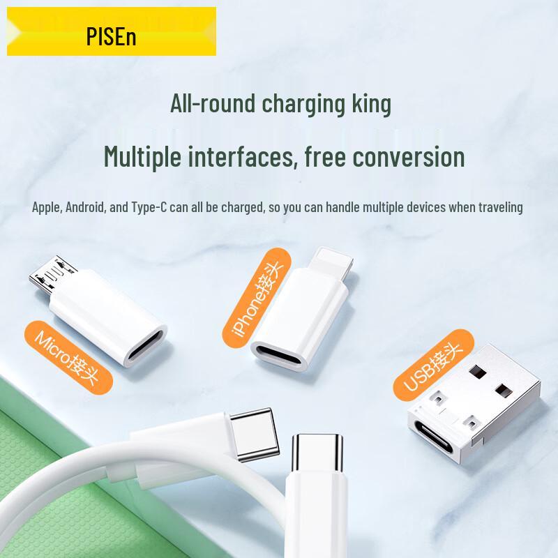 Pisen 60W 3-in-1 Multi-Port Data Cable with Storage