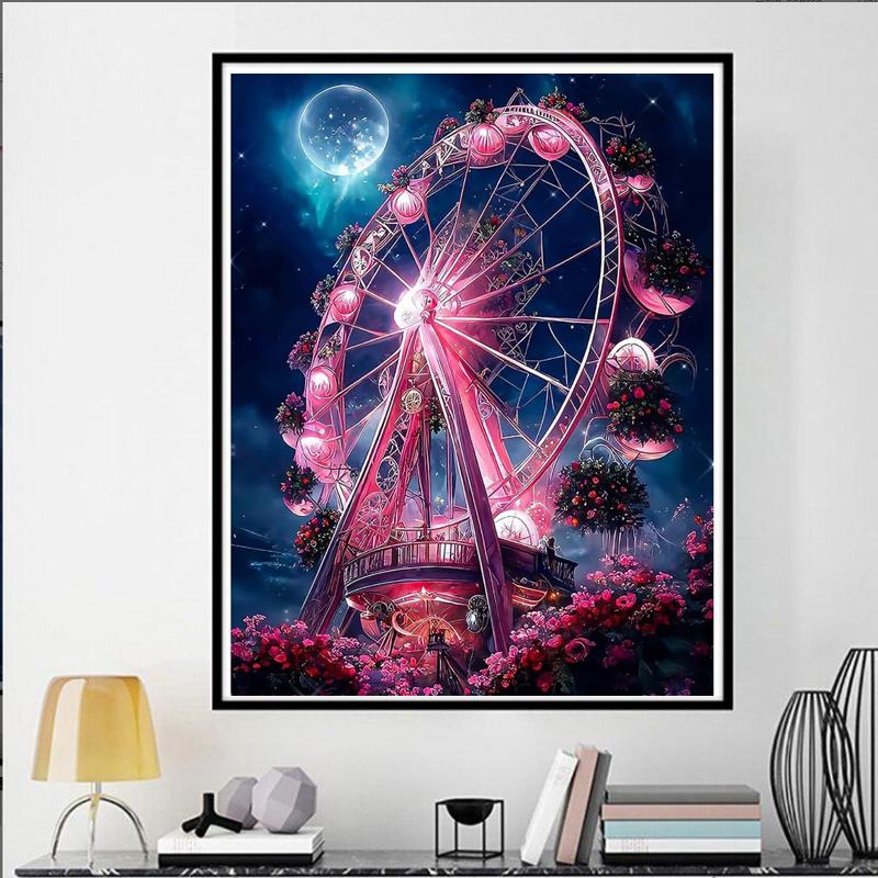 5D DIY Diamond Painting Ferris Wheel Cross Stitch Rhinestone Mosaic DIY Embroidery