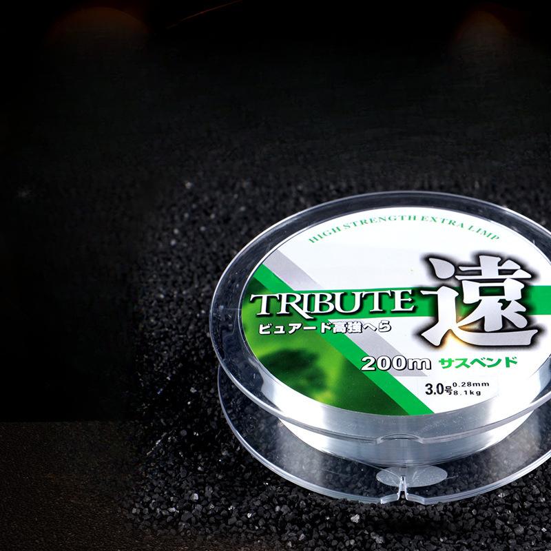 

200-метровая платформа для соревнований, нейлоновая леска, основная леска, сильное натяжение, дорога Yahai, рыболовная леска для заброса удочки на дальние расстояния 8.0