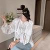 Korean-Style 3D Floral White Long-Sleeve Cardigan for Women - Unique Sunscreen Top 2025 Spring/Summer Collection