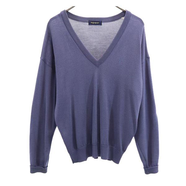 

YVES SAINT LAURENT 90s 100% wool, old Long sleeve V neck knit Men s Used