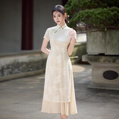1011 New Aodai Improved Cheongsam Daily Summer Temperament Young Chinese Skinny Noble Fresh Dress