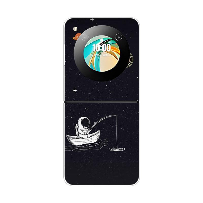 Etui na ZTE Nubia Flip NX724J Modne Malowane Przezroczyste Twarde PC Składane Na ZTE Libero Flip 5G A304ZT Przezroczyste Etui na Telefon Funda