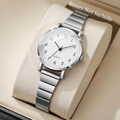 Fashion Arabic Dial Women Quartz Watch Simple Silver Color Band Ladies Wristwatches Reloj Mujer Girls Clock Gift