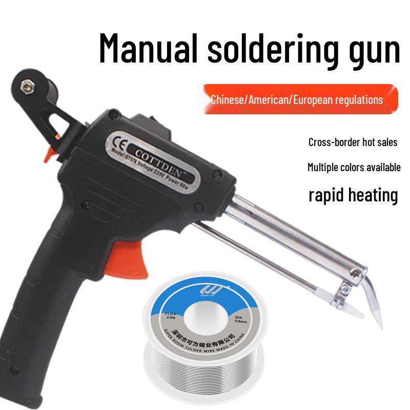Grenzüberschreitendes Handheld-Elektrolötkolben-Set mit interner und externer Heizung, manueller Lötzinnzufuhr, 60W/80W.