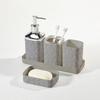 Black Pattern Tray Resin Bathroom Set Toothbrush Holder Soap Dispenser Soap Dish Bathroom Accessories Set Home Decor 5pcs/Set