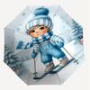 1PC Winter snowflakeAutomatic Open/Close Umbrella with Windproof, 8-Rib Sturdy Canopy, Durable Ribs, Fashionable Design, Outdoor Accessory, Fun Prin,