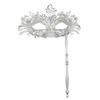 Fancy Dress Party Eyewear Mask Metal Handheld Stick Half Face Venetian Masque Rhinestones Women Mask Prom Ball Masquerade