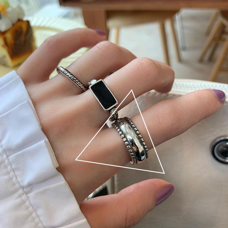 

Open Stunning Adjustable Ring With Geometric Retro Themes For Womens Accessory Fashion J1732