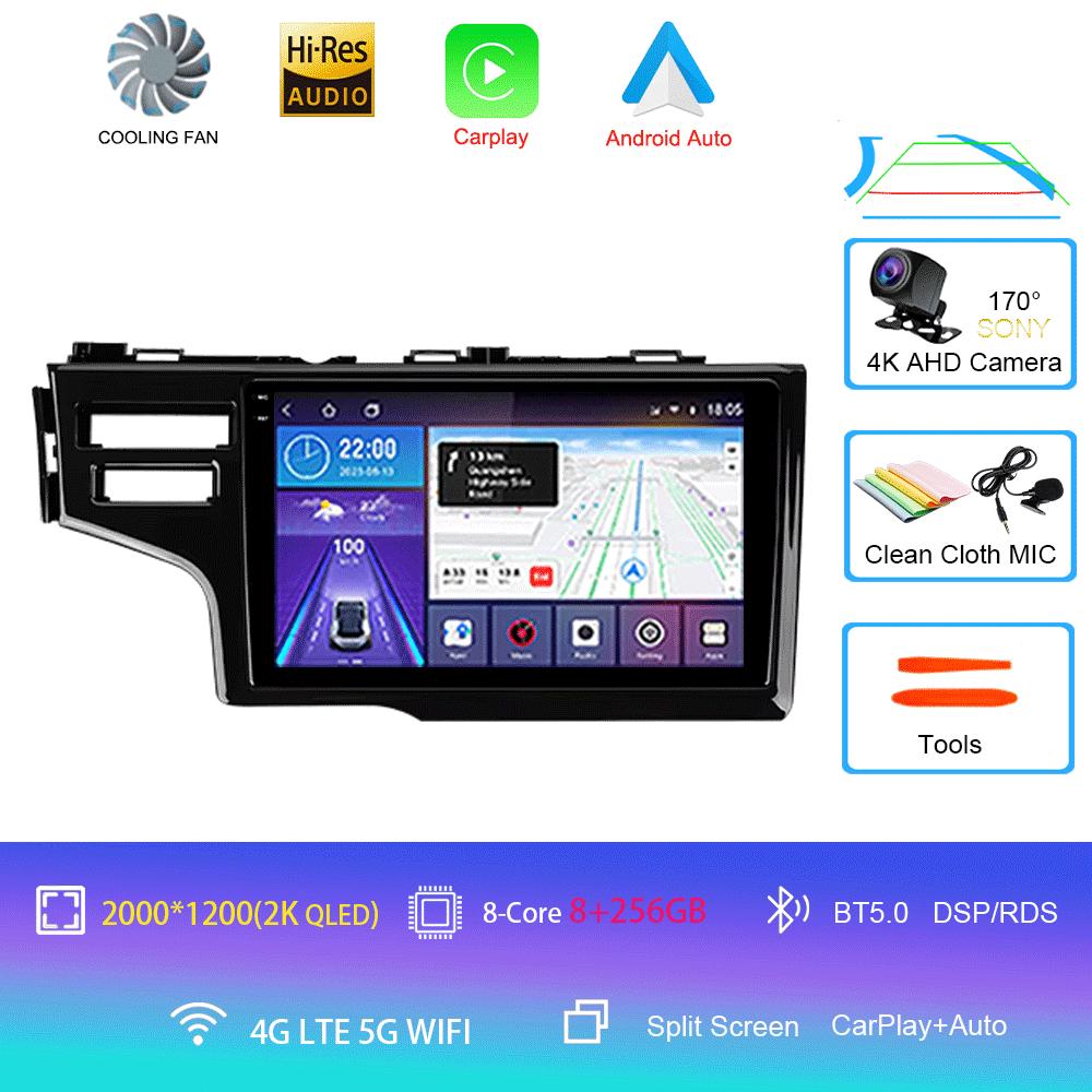 Car Radio Android 14 Carplay Auto Multimedia Player For Honda Fit Jazz 2014 2015 2016 2017 Autoradio GPS Stereo 2din Head Unit