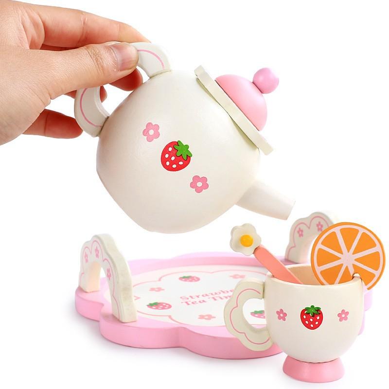 Children's Kitchenware Toy Girl Set Gift Lemon White Afternoon Tea Set Simulation Play House Kitchen Tableware