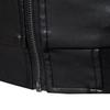 Men's Casual PU Leather Motorcycle Jacket with Stand Collar
