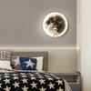 Kids Bedroom Sleeping Night Lights Corridor Hallway Home Decoration Sconce Cartoon Spaceman Astronaut Moon Round Led Wall Lamp