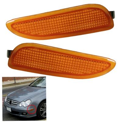 2x Bernsteinfarbenes vorderes Stoßfänger-Seitenmarkierungslicht Blinker für 03-09 Mercedes-Benz CLK