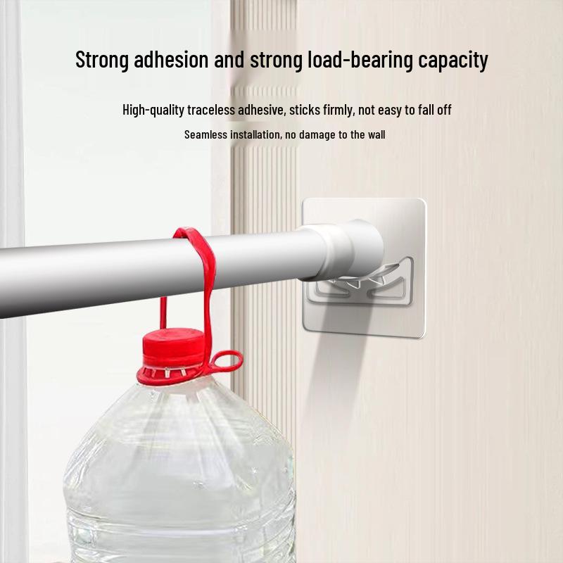 Teleskopische Anti-Rutsch Dusch-/Vorhangstangenhalterung mit Klebebefestigung