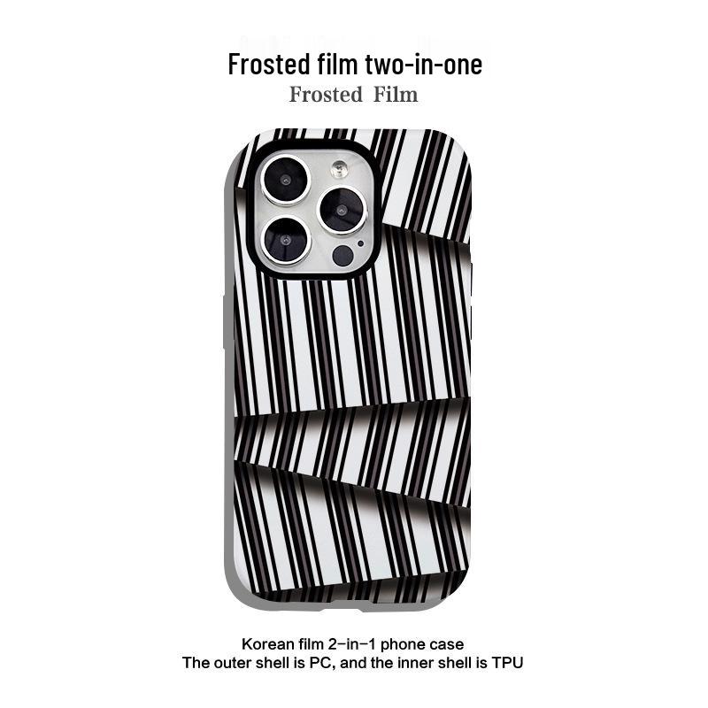 

Black & White Striped Film Phone Case for Apple 16 Pro Max/15 Pro/14 Apple 12