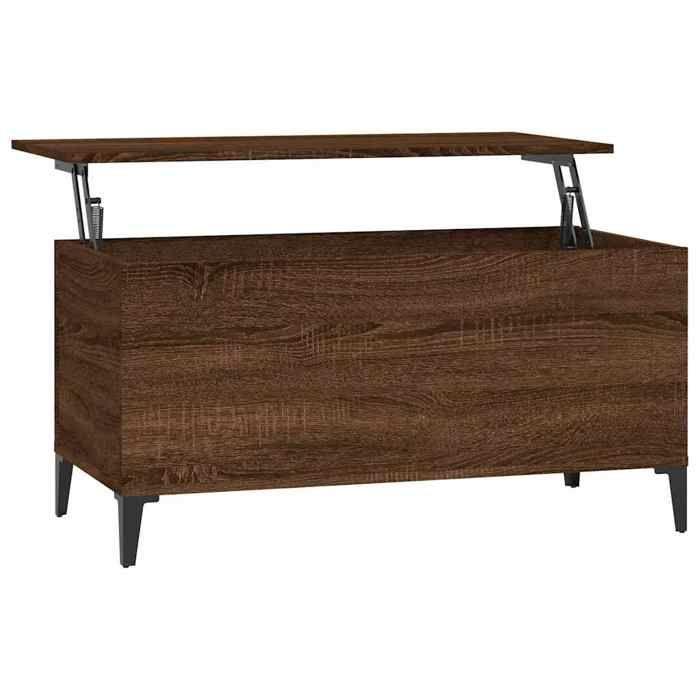 819595 vidaXL Coffee Table Brown Oak 90x44.5x45 Cm Engineered Wood