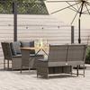 VidaXL Garden Lounge Set with Cushions 3 Pcs Grey Wicker, Outdoor Sofa Set, Garden Furniture, Set 3365343