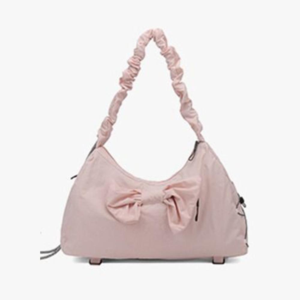 

Дорожная сумка для коврика для йоги с дизайном банта, сумка для фитнес-тренировок, корейская спортивная сумка для спортзала, сумка-тоут розовый