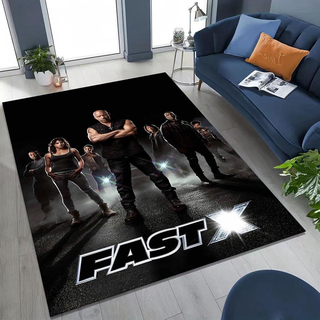 Alfombra Decorativa Rápida y Furiosa X Dominic Art para Dormitorio Sala de Estar Sofá Hogar Felpudo, Alfombrilla de Suelo Grande Antideslizante para Niños