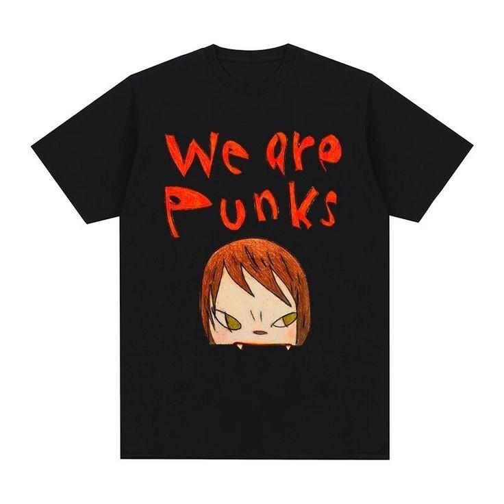 Yoshitomo Nara We Are Punks Retro Graphic Unisex T Shirt Gift for Fan S-5XL Unisex T-Shirt S