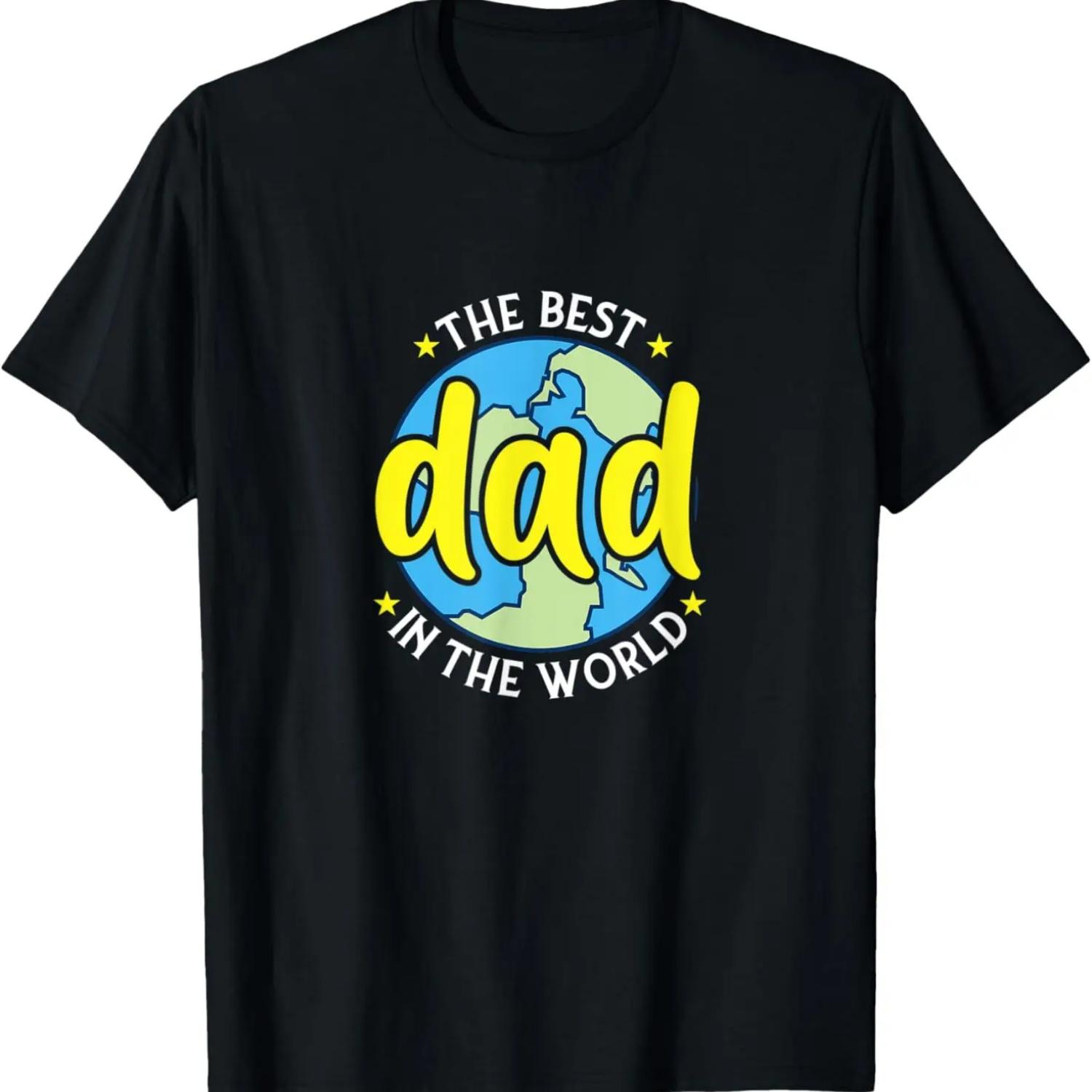 Лучший папа в мире - Смешная футболка для папы S чёрный