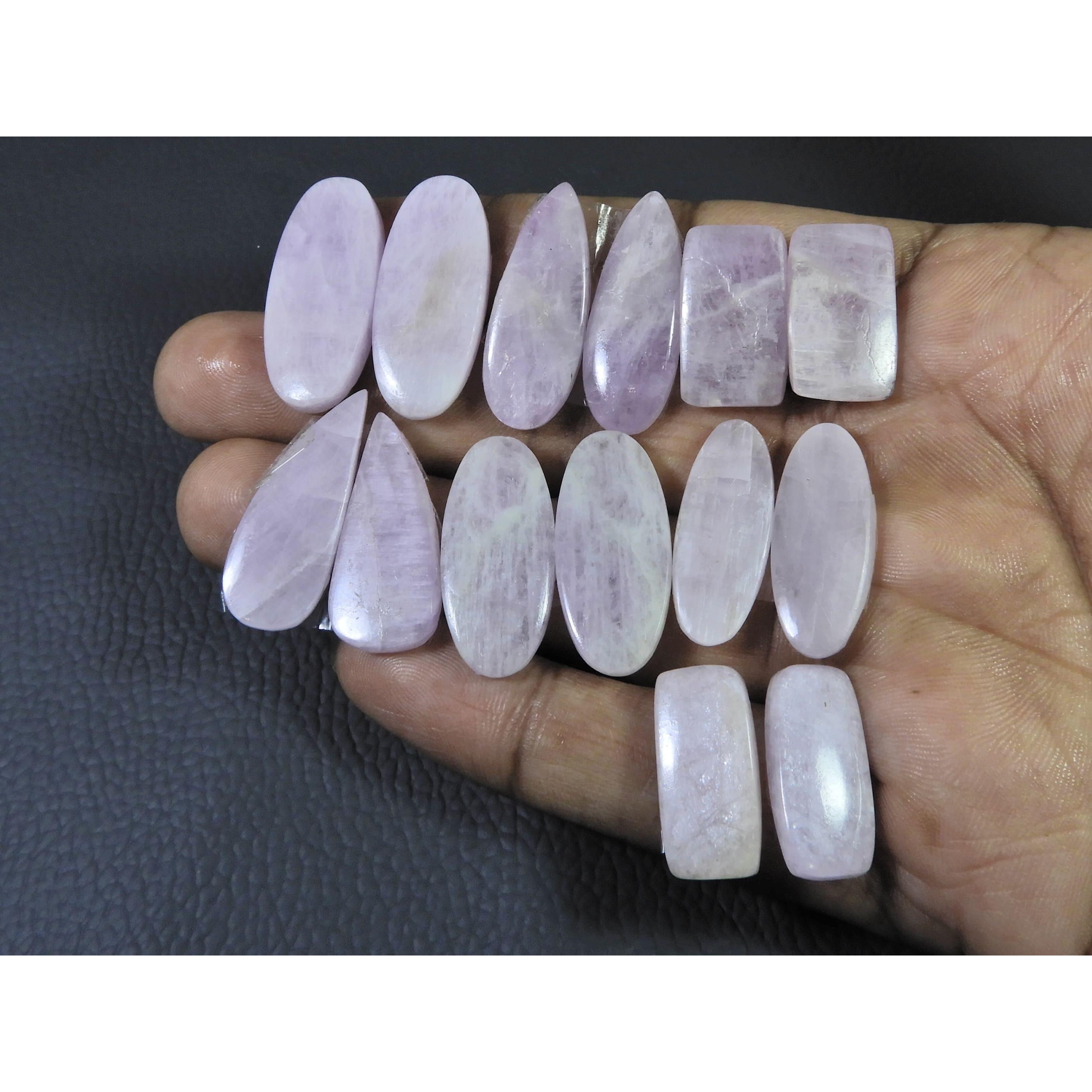 

191 карат. Натуральный розовый кунцит, подобранная пара, микс кабошонов, драгоценный камень, 07 пара, лот C-400