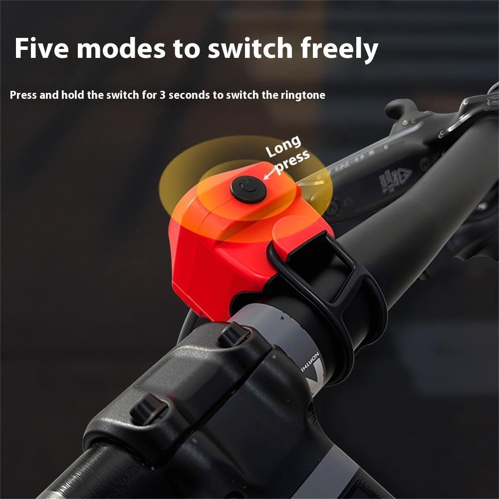 Bike Electronic Horn 110dB Type-C Charging Warning Safety Bicycle Mini Alarm for MTB Handlebar of 22-31.8mm
