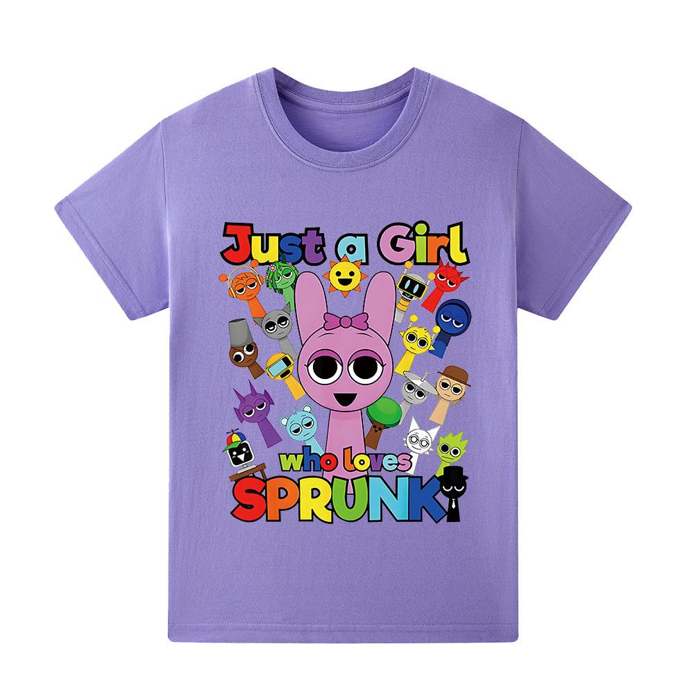 A1057 Kids Boys Girls Sprunki Casual Summer T-shirt
