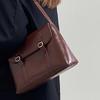 Bag Leather Women'S Bag Retro Hong Kong Style Mailman Bag Premium Sense Shoulder Crossbody Bag Luggage
